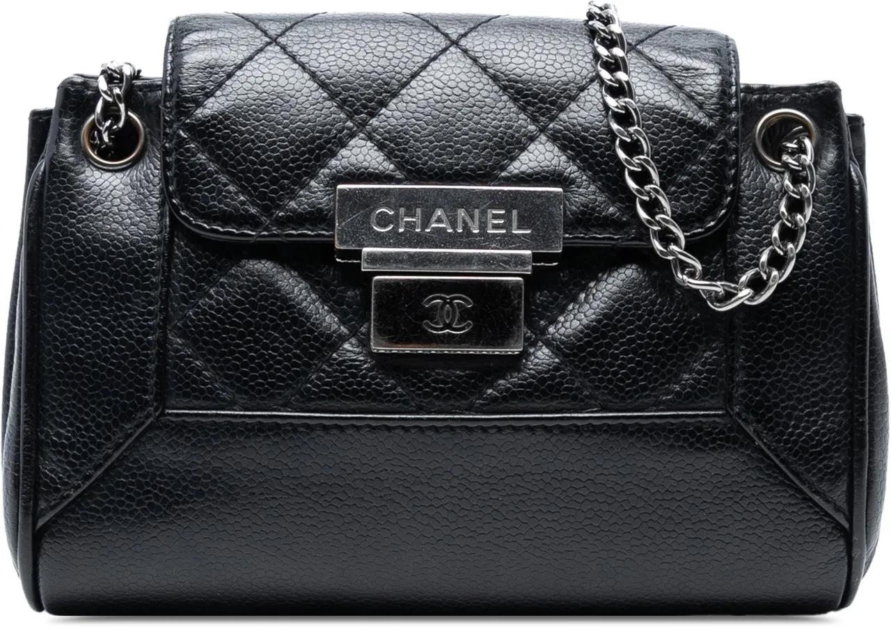 Chanel Hobo Bags - Mini Quilted Caviar Accordion Flap - Gr. unisize - in Schwarz - für Damen