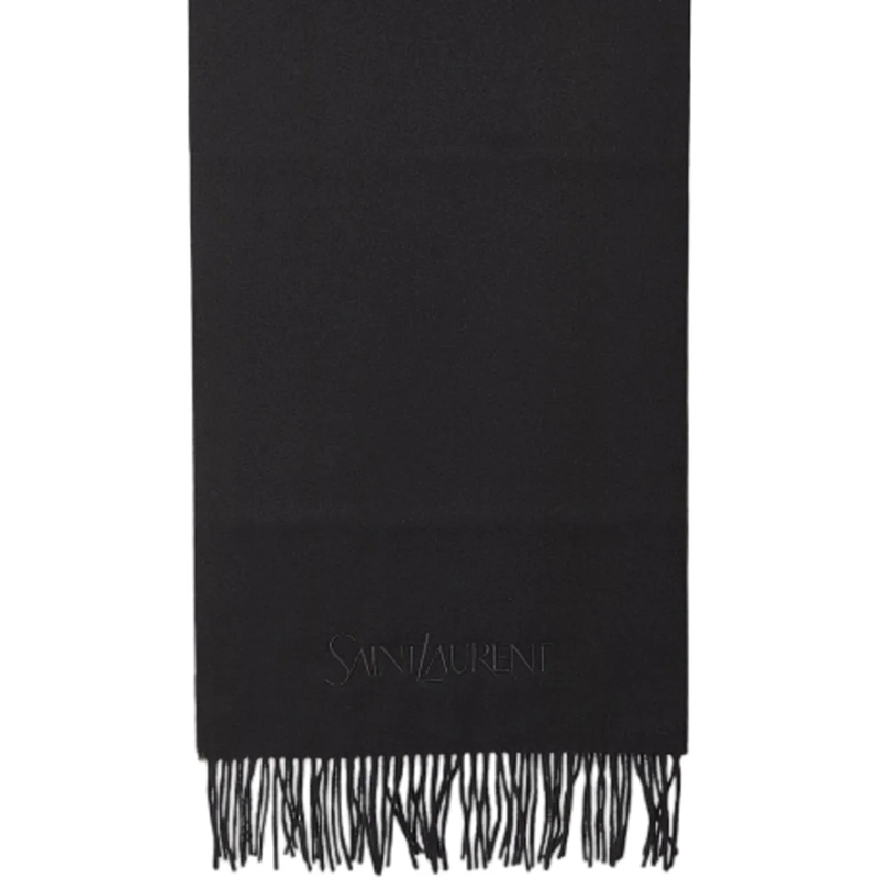 Saint Laurent Écharpe en laine Sciarpa in Cashmere Nera schwarz