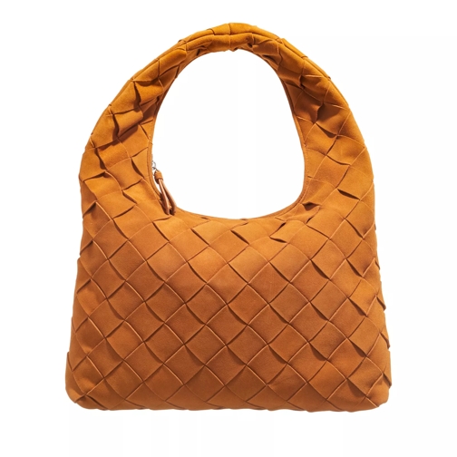 LES VISIONNAIRES Jade Weave Golden Brown Hobo Bag