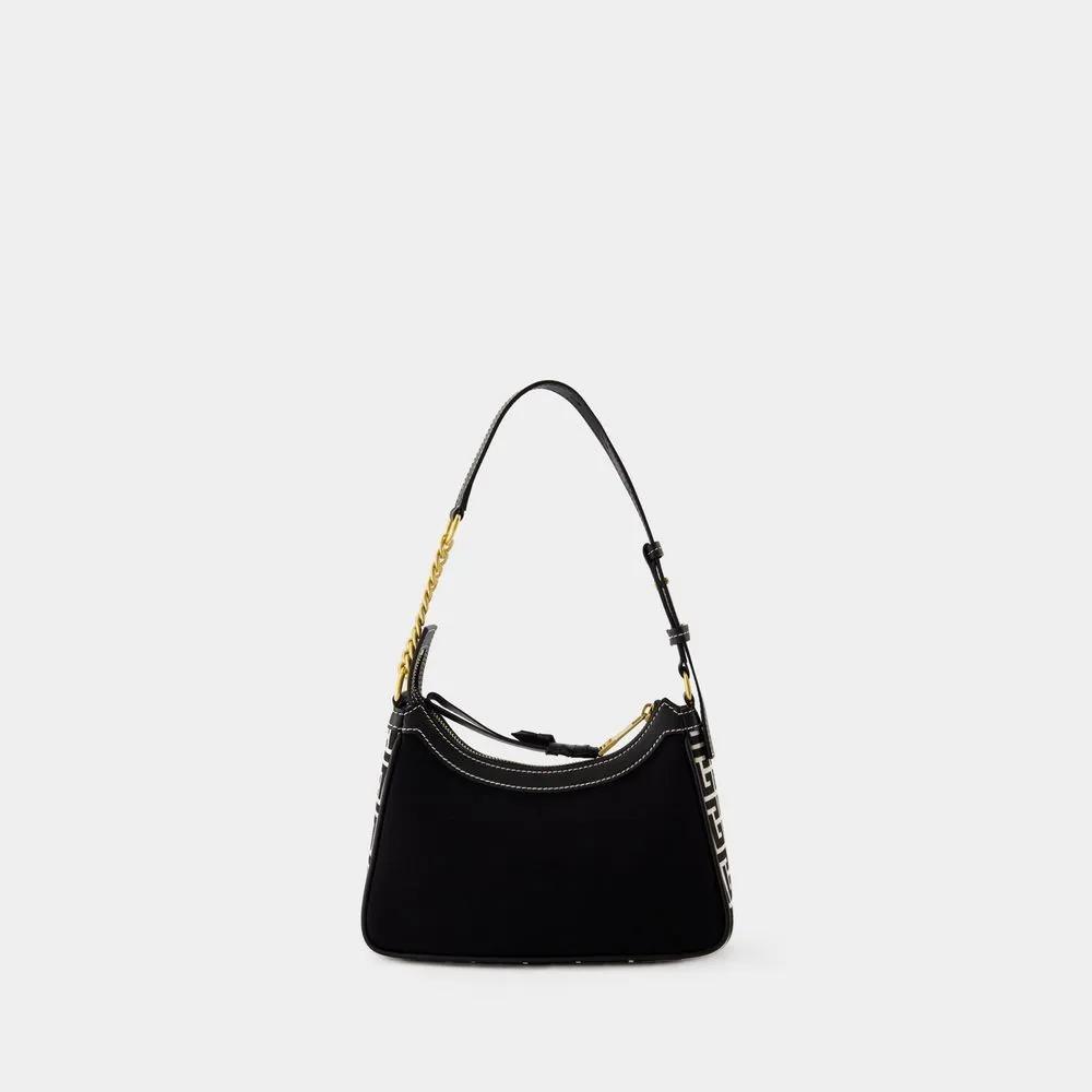 Balmain Shoppers B-Army Shoulder Bag Canvas Ivory Black in zwart