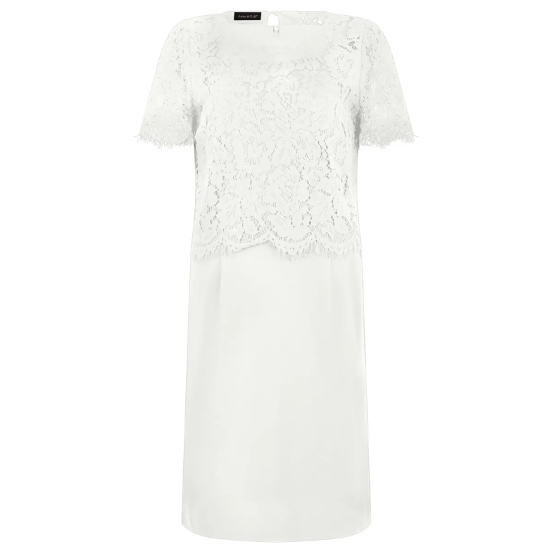 Apart Abendkleid Etuikleid mit Spitzenjäckchen creme