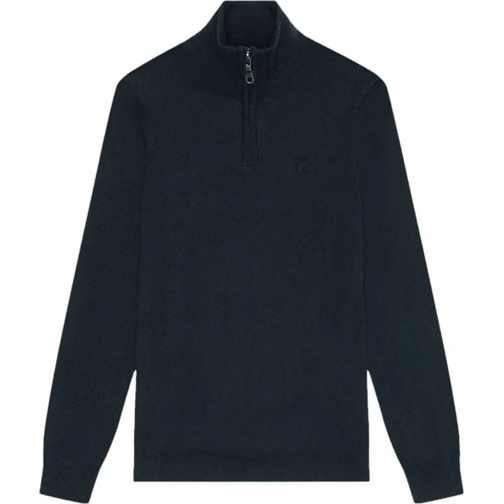 LYLE & SCOTT  Lyle &amp; Scott Tonal Eagle Merino Quarter Zi blau