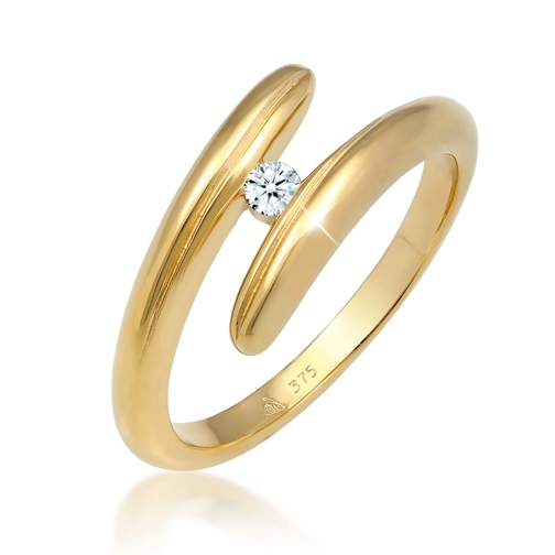 Elli Ring Wickelring Diamant 0.06 ct. 375 Gelbgold weiss Diamantring