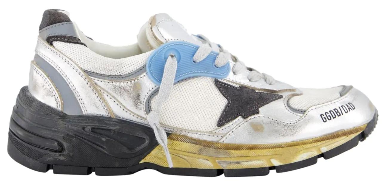 Golden Goose Low-Top Sneaker - Dames Running Dad Sneaker Metallic - Gr. 40 (EU) - in Gunmetal - für Damen