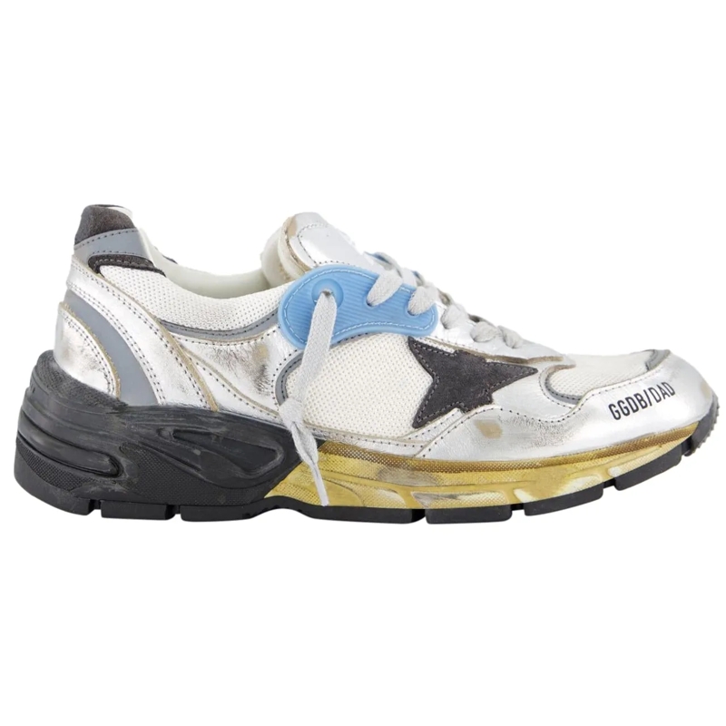 Golden Goose Low-Top-Sneaker Dames Running Dad Sneaker Metallic silber