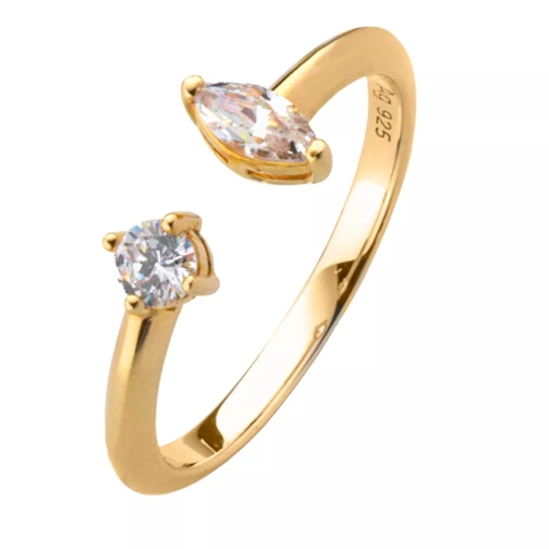 Little Luxuries by VILMAS Fashion Classics Ring With Stones Yellow Gold Plated Anello