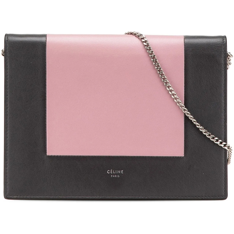 Celine Schultertasche Leather Frame Wallet on Chain rose