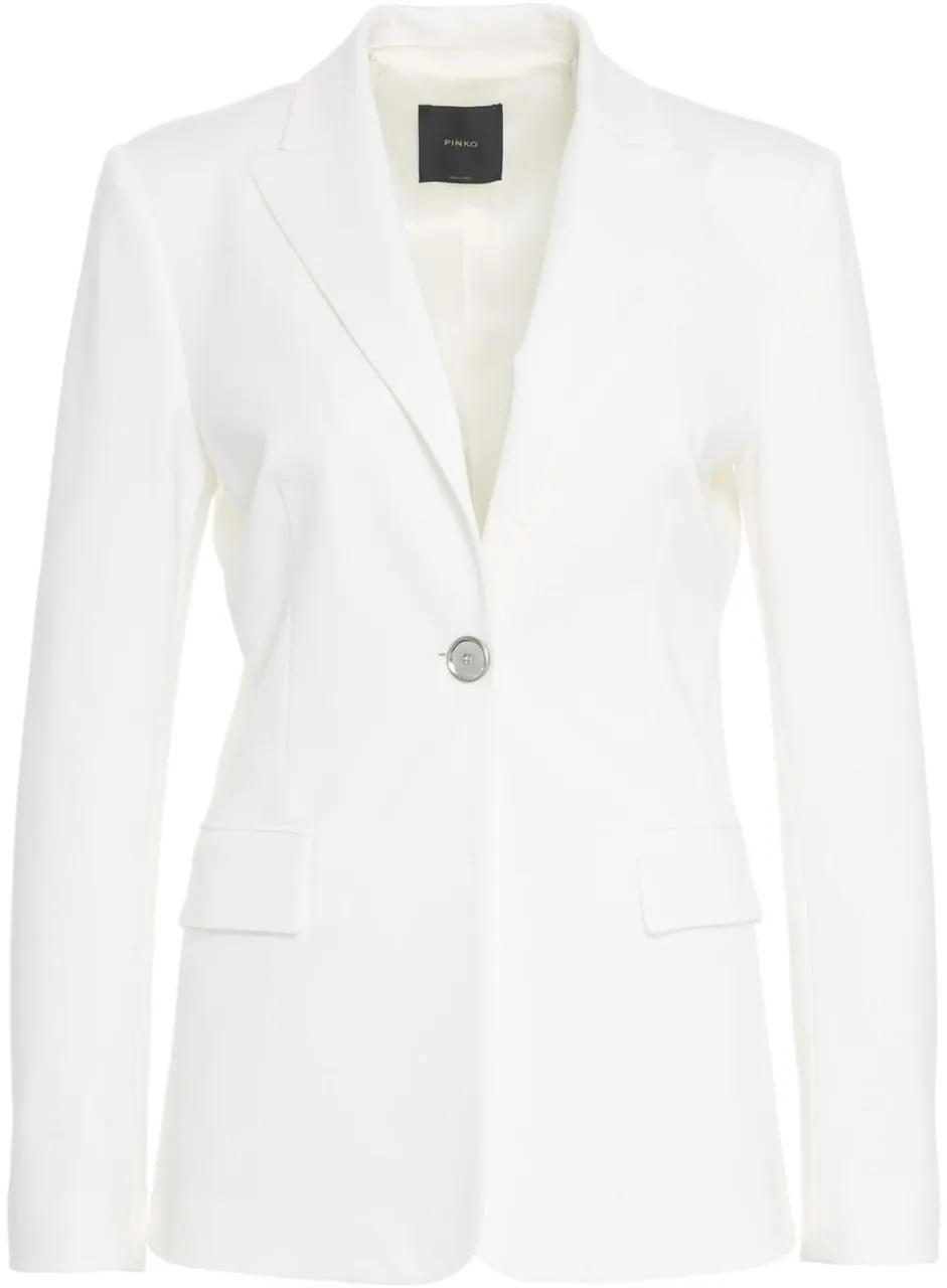Thumbnail - Pinko - Single-breasted blazer in scuba - Größe IT 44 - weiß