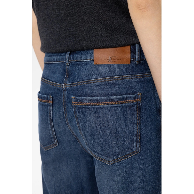 Luisa Cerano Wide-Leg-Jeans Authentic-Bootcut-Denim dark blue(Image 5)