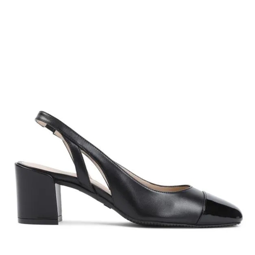 Stuart Weitzman Sleek 50 Black Nappa Leather Sandals Black Sandale