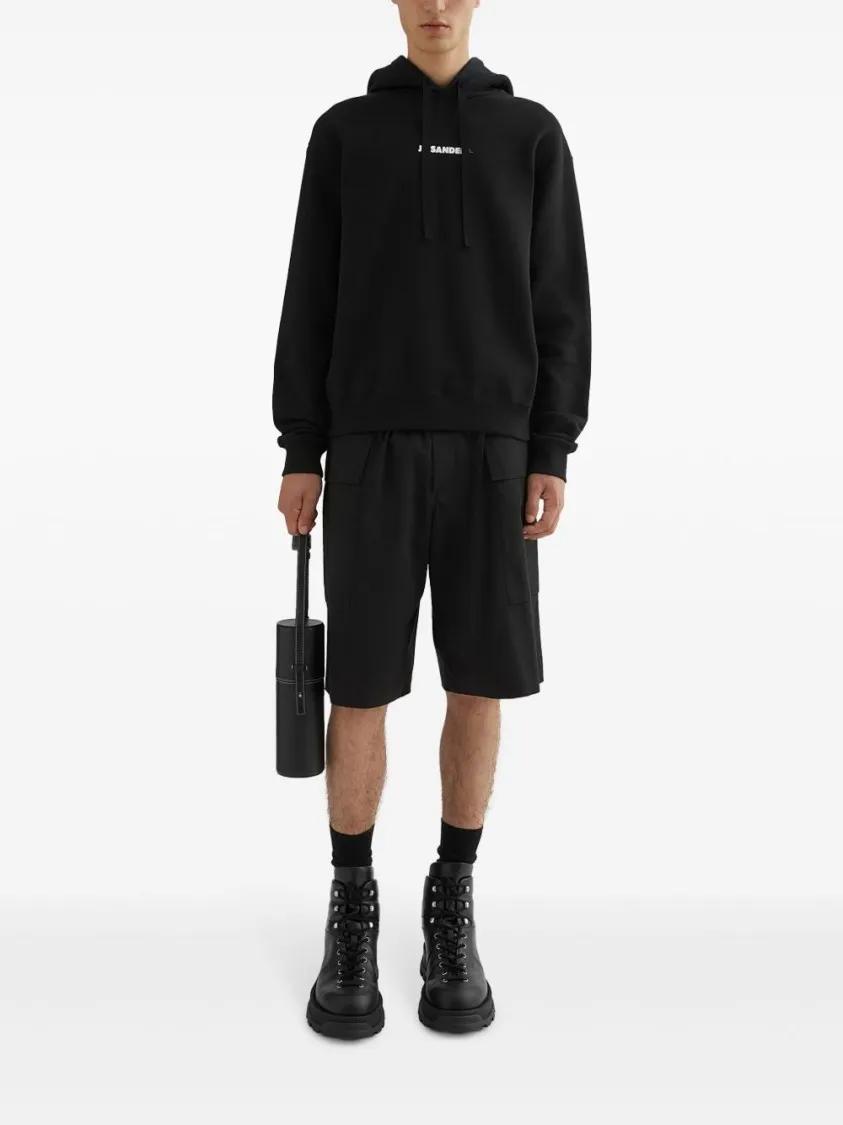 パーカー・フーディ Jil Sander Cotton Jersey Hoodie With Drawstring Jil Sander Cotton Jersey Hoodie With Drawstring Black