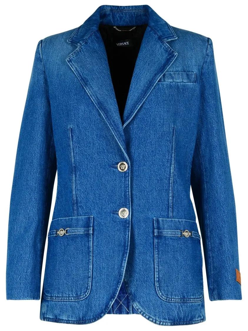 Versace - Blue Denim Blazer - Größe 38 - blau