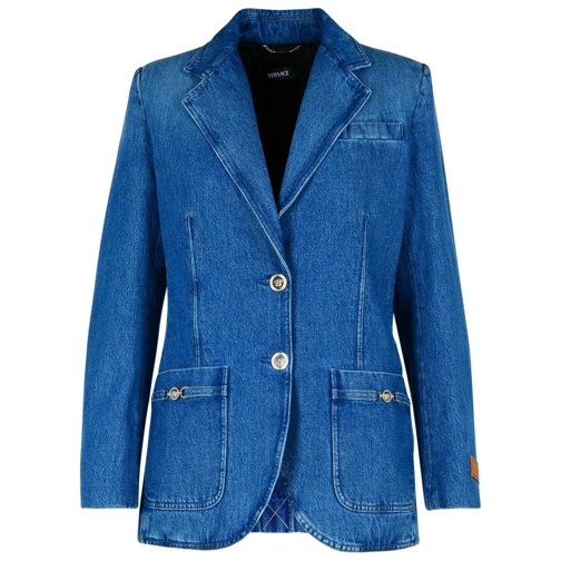 Versace Blue Denim Blazer Blue Blazer