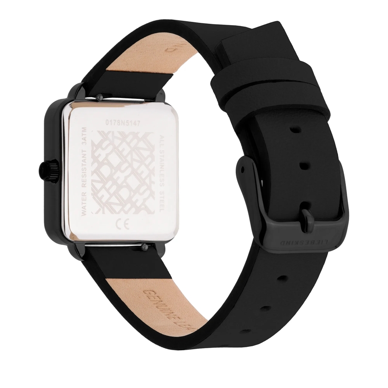 Liebeskind Berlin Quarzuhr Echtleder The Classic Square schwarz(Image 3)