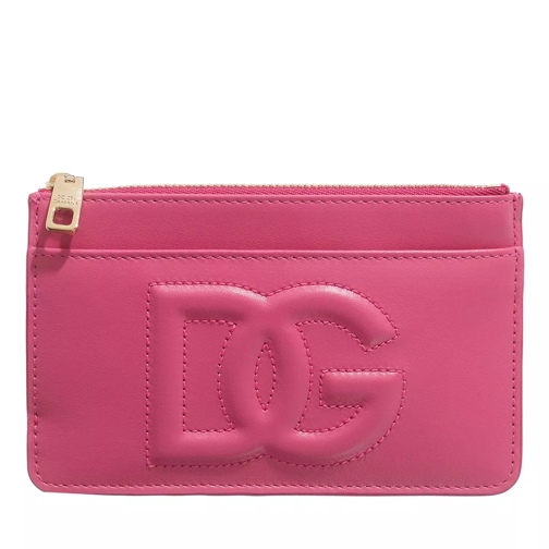 Dolce&Gabbana Logo Leather Card Holder Pink Card Case