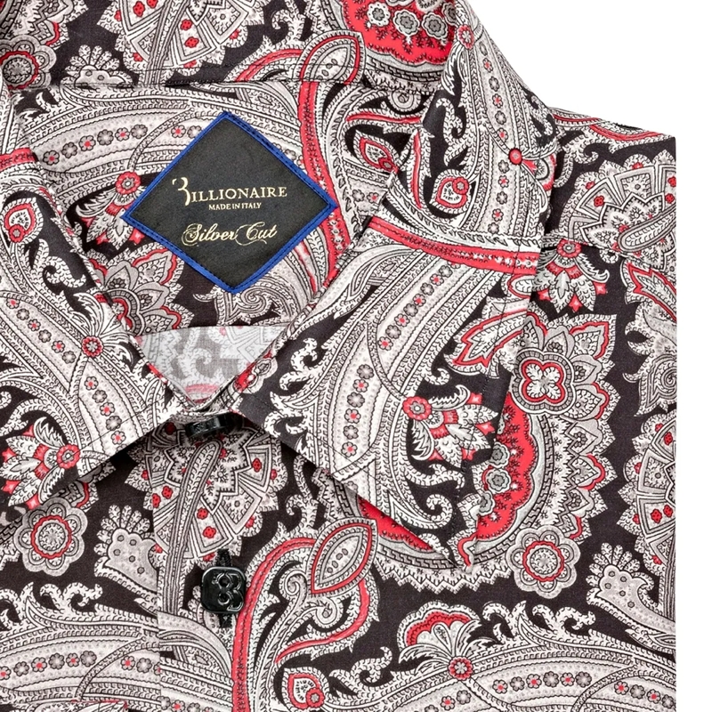 BILLIONAIRE Hemd Hemd Slim Fit Paisley schwarz(Image 5)