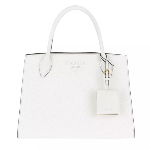 Prada Monochrome Tote Bag Bianco Rymlig shoppingväska