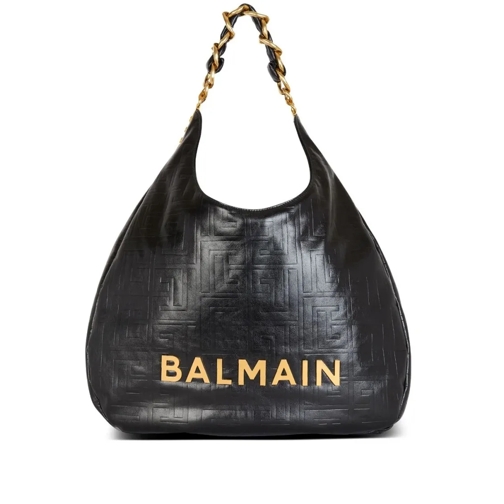 Balmain Bag 1945 Leather Shoulder Black Black Axelremsväska