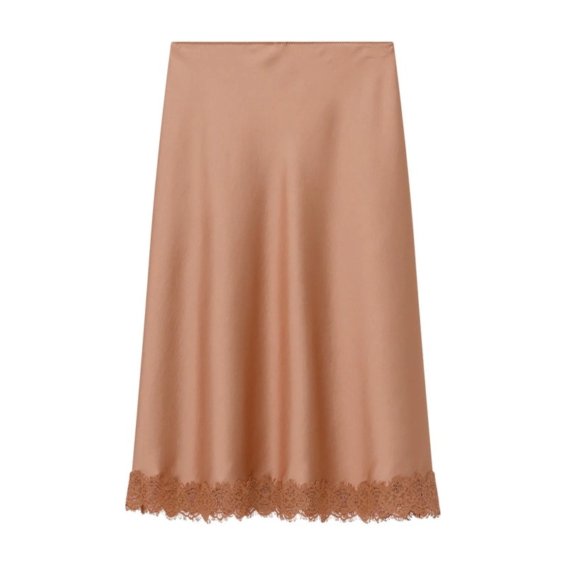 Luisa Cerano Maxirock Midirock mit Spitzendetails orange(Image 3)
