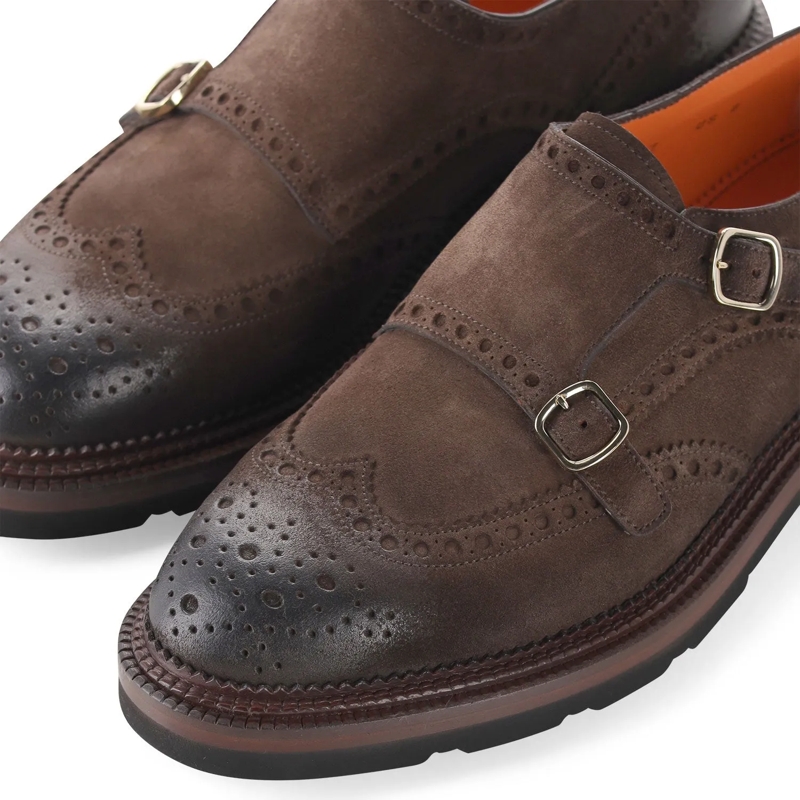 Santoni Schnürschuhe Doppel-Monkstraps aus Leder braun(Image 3)