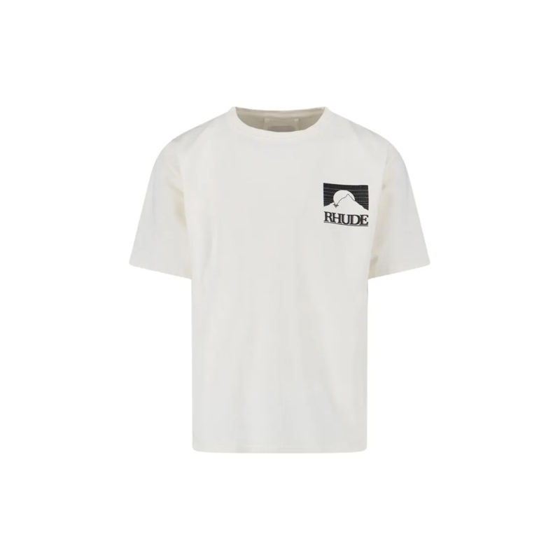 Rhude T-shirt Minimalist White T-Shirt With Standard Crew Neckli White