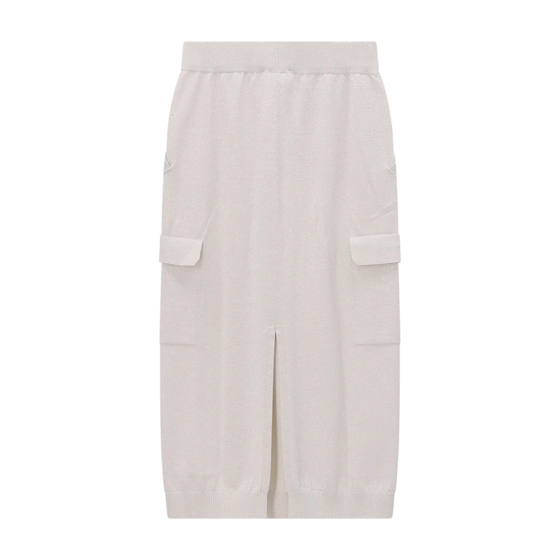 Peserico Jupe longue Midirock aus Baumwollmix beige(Image 3)
