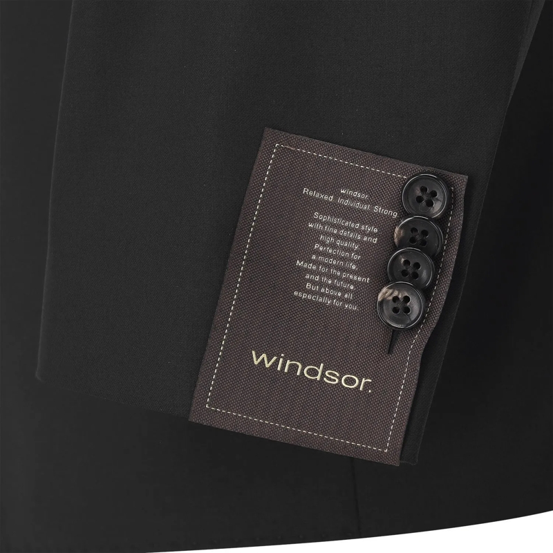windsor. Anzugjacke Sakko aus Wolle schwarz(Image 16)