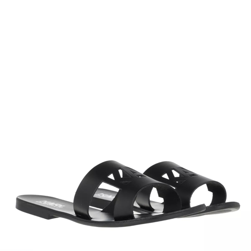 Karl Lagerfeld Skoot Kut Out Sandal Black Leather Slide