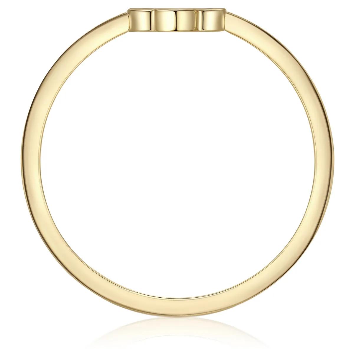 Thumbnail - Glanzstücke München Ring - Edelstahl Ring PerlmuttKleeblatt - Gr. 58 - in Gold - für Damen