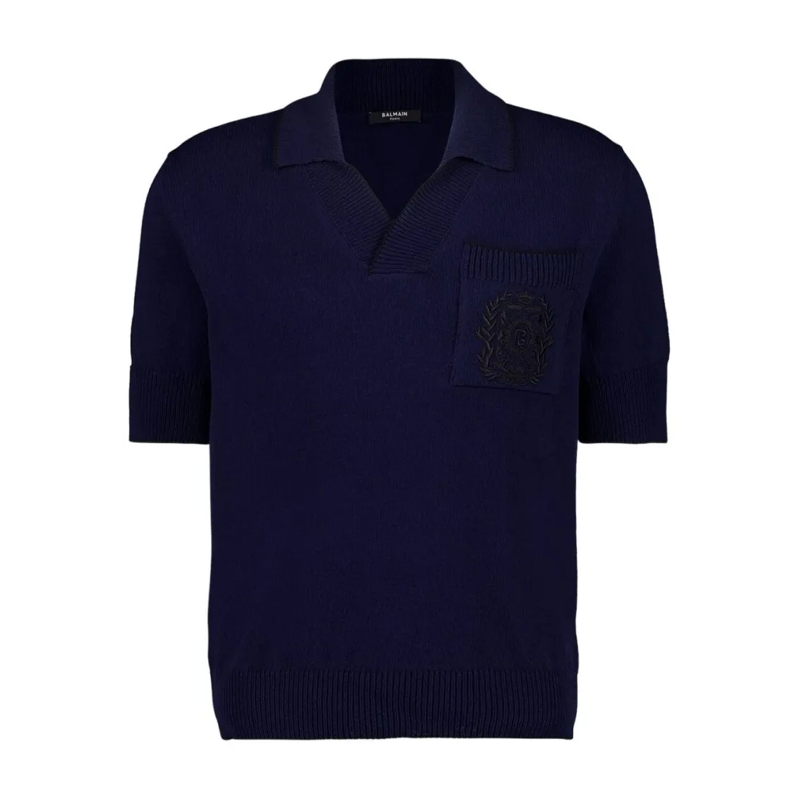 Balmain Polohemd Navy Blue Polo Shirt Black