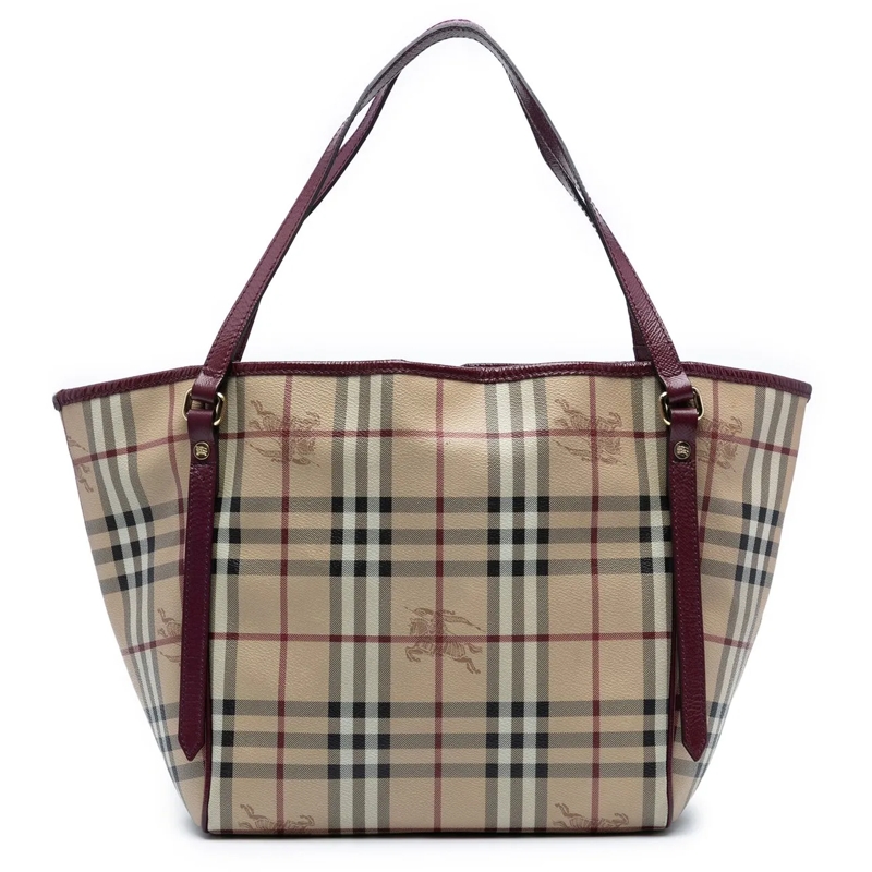 Burberry Shopper Small Haymarket Check Coated Canvas Canterbury Tot braun