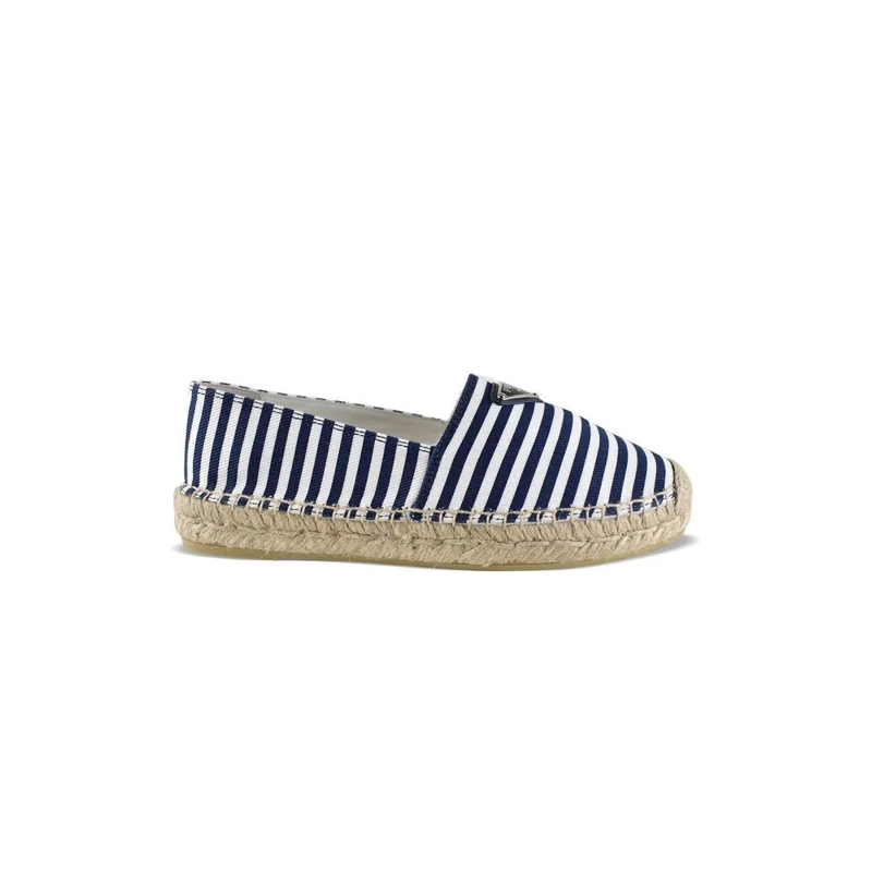 Prada Ballerinas Nautical Canvas Espadrilles With Triangular Metal  Pink