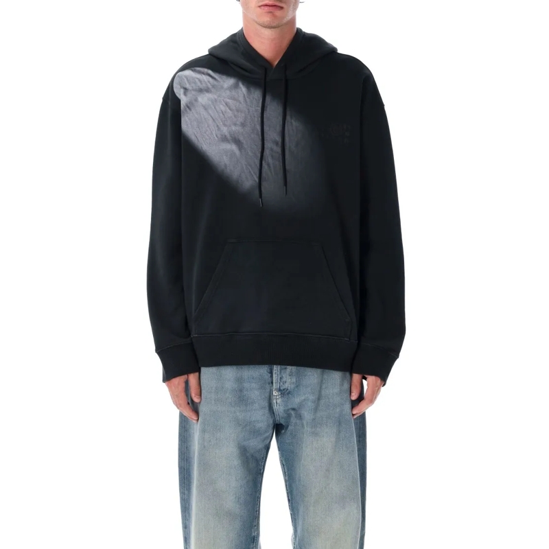 MM6 Maison Margiela  Mm6 Cotton Hoodie With Tonal Numeric Logo Black