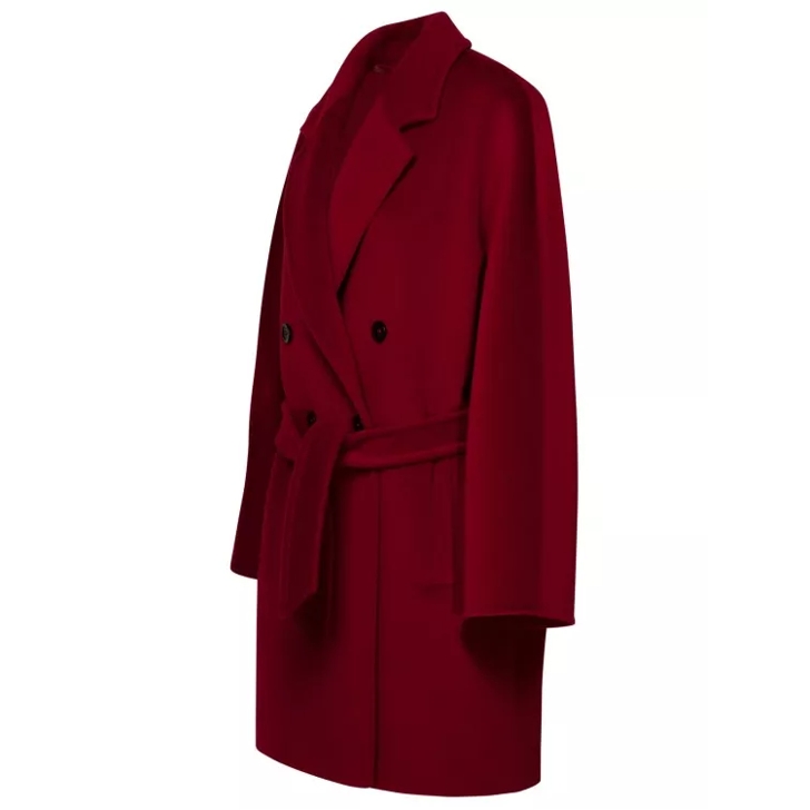 Burgundy Wool Blend Coat Burgundy