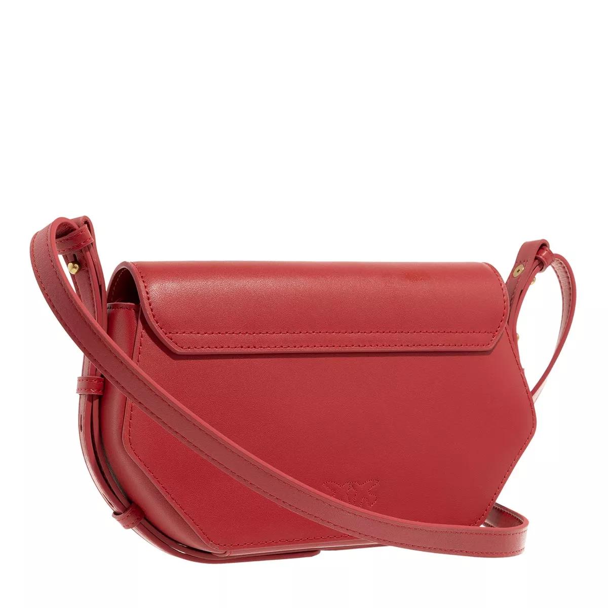 Pinko Love Click Exagon Mini Rosso Granato-Antique Gold