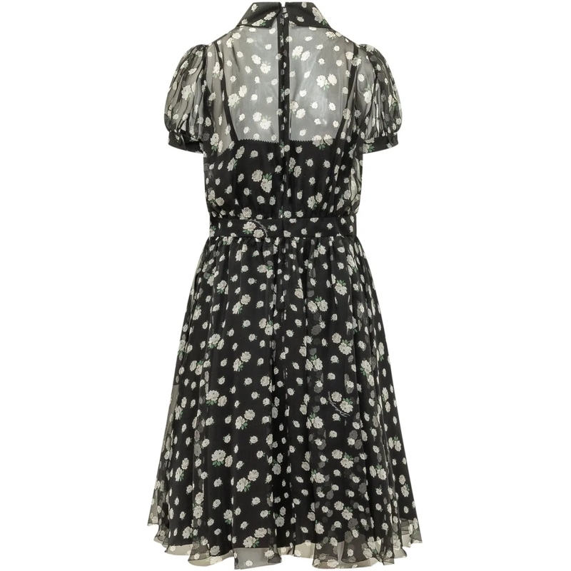 Dolce&Gabbana Minikleid Abito con Maniche Corte a Sbuffo e Stampa schwarz(Image 2)