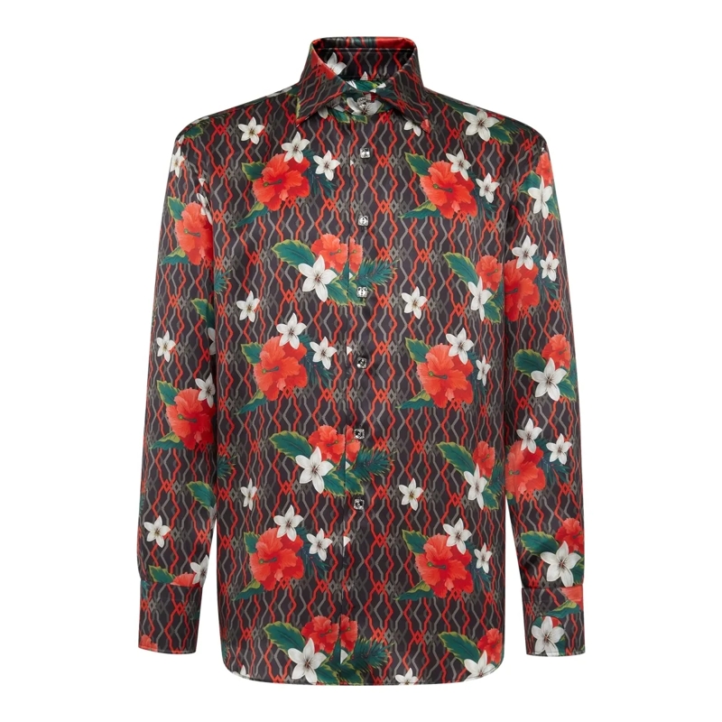 BILLIONAIRE Hemd Hemd Flowers schwarz