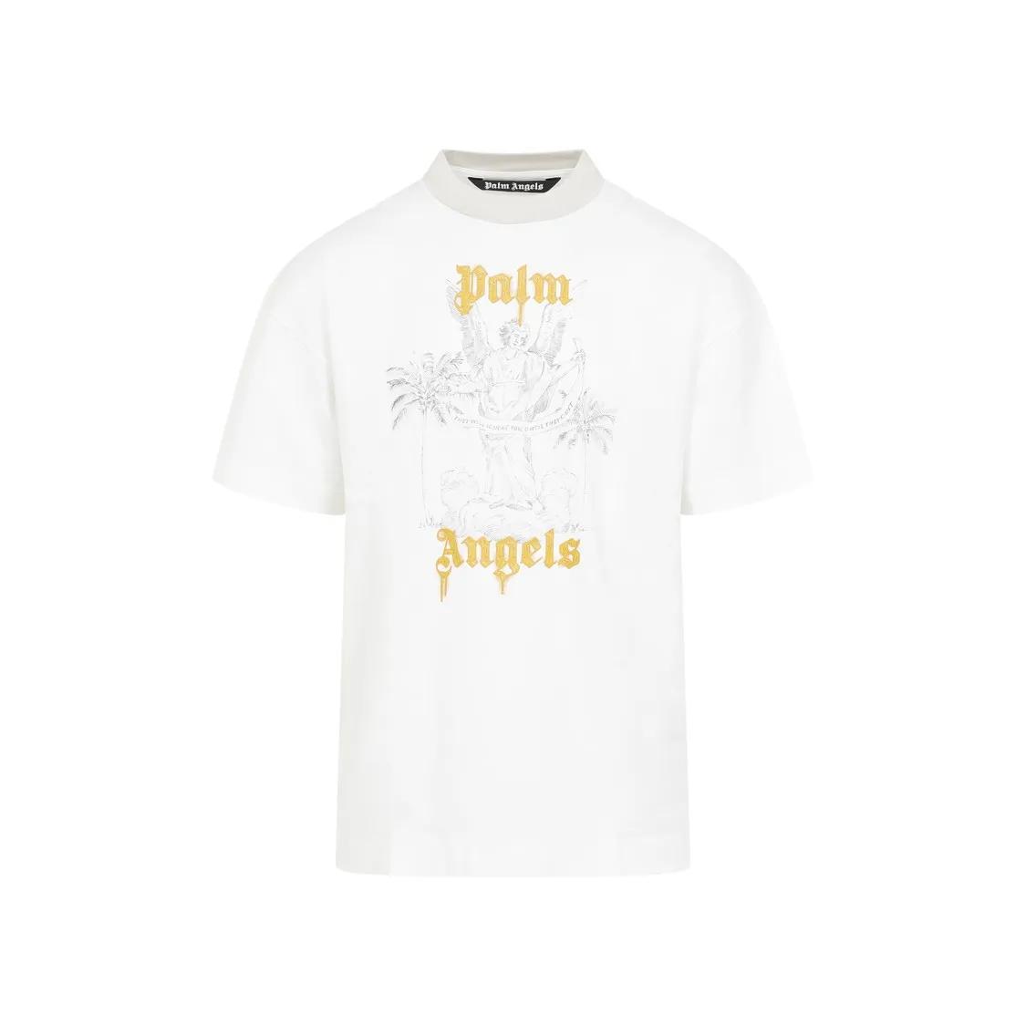 Palm Angels - Off White Cotton Pencil Tee - Größe XL - weiß