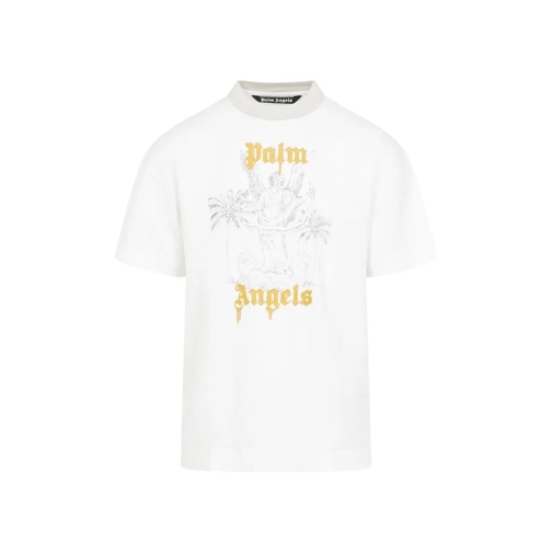 Palm Angels Off White Cotton Pencil Tee White T-tröjor