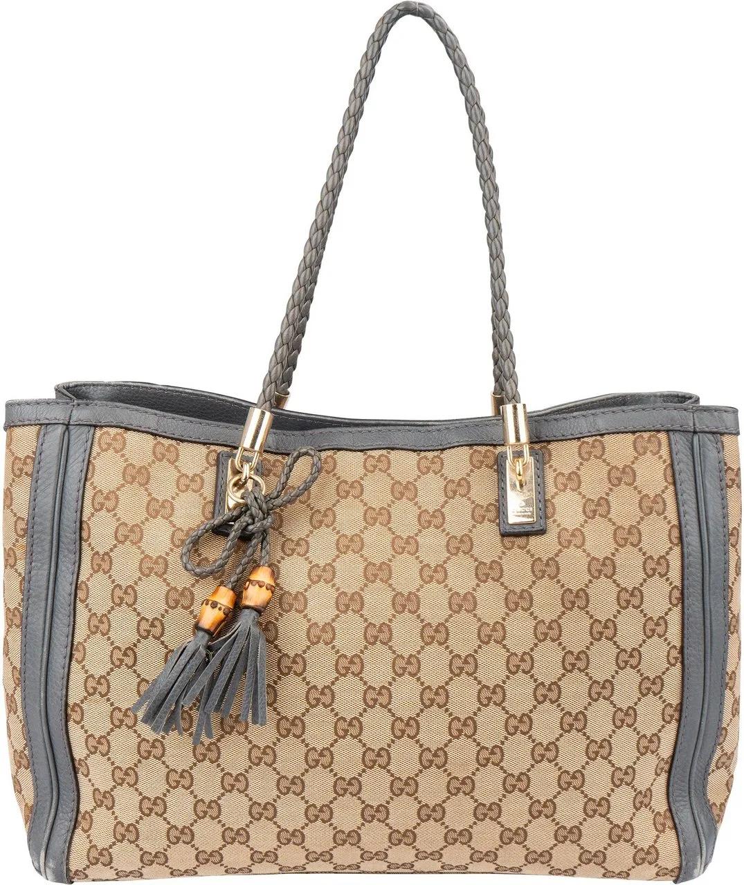 Gucci Crossbody Bags - Gucci GG Monogram Bamboo Handbag - Gr. unisize - in Braun - für Damen