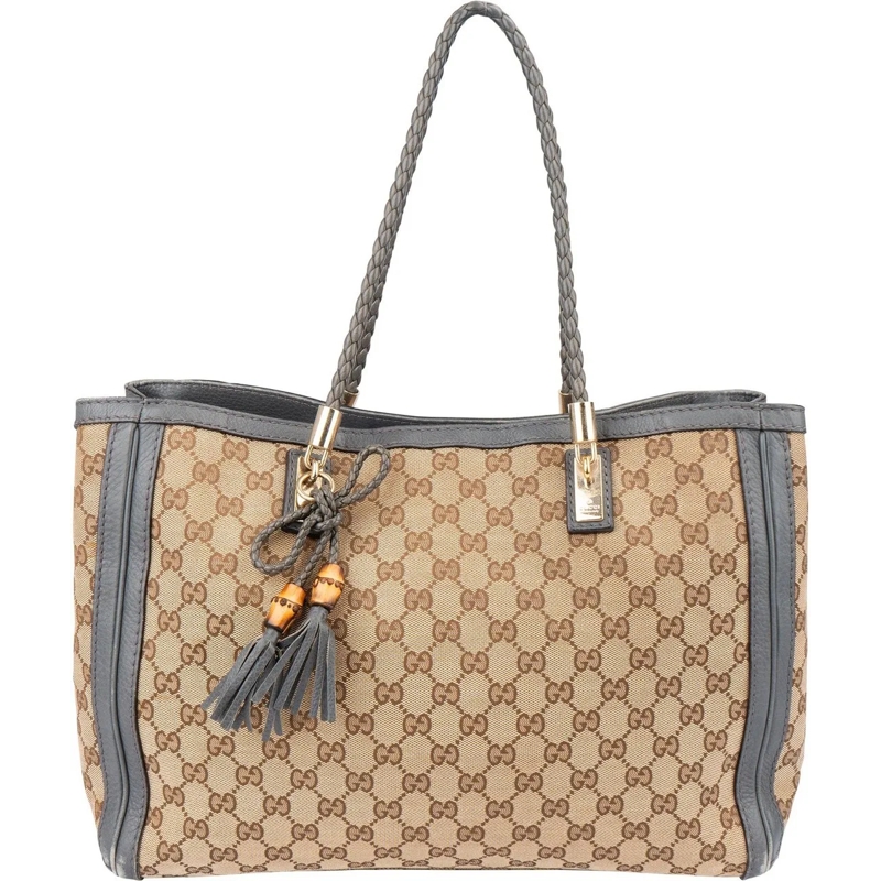 Gucci Schultertasche Gucci GG Monogram Bamboo Handbag braun
