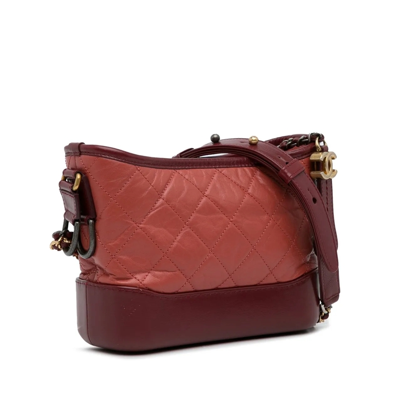 Chanel Schultertasche Small Chevron Lambskin Gabrielle Crossbody rot