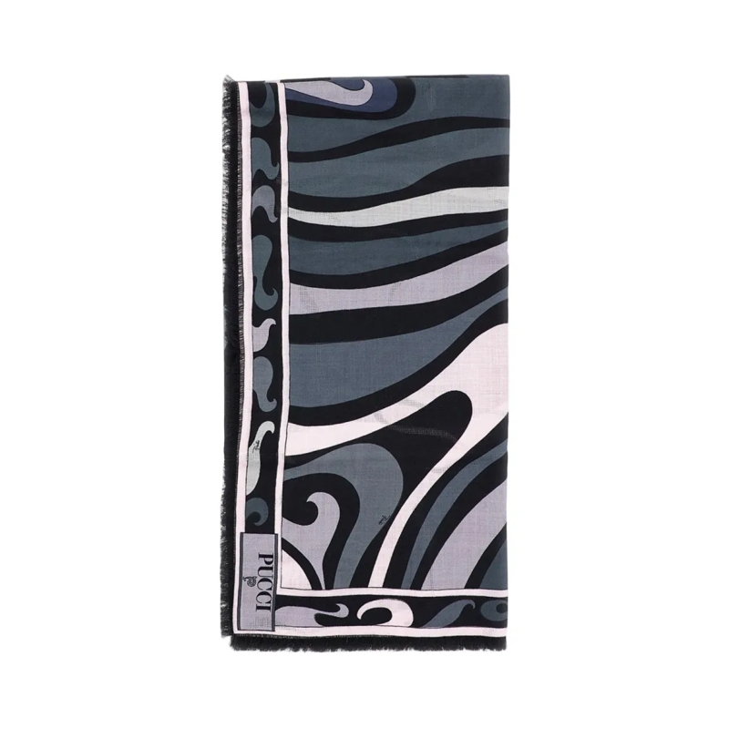 Emilio Pucci Écharpe légère Wool And Silk Pashmina Black