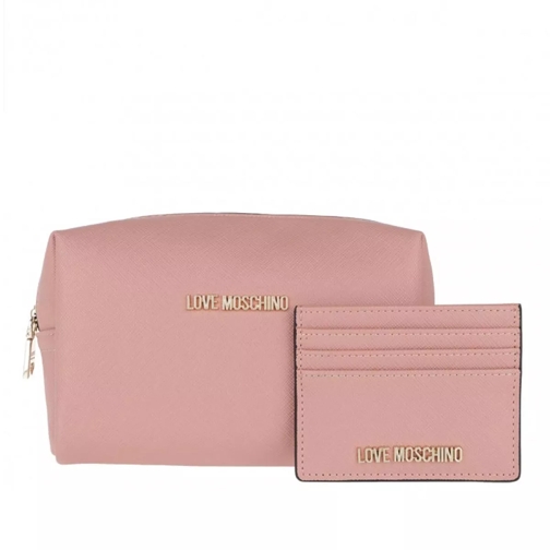 Love Moschino Wallet And Cosmetic Bag Set Rose Necessär