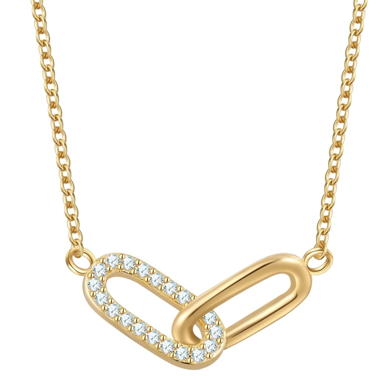 Glanzstücke München Mittellange Halskette Sterling Silber Halskette Zirkonia gold