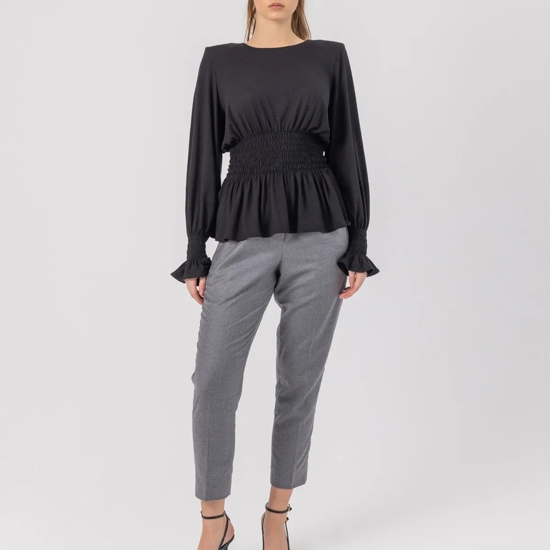 Helene Galwas Longsleeve Longsleeve mit Rundhalsausschnitt JANINA schwarz(Image 2)