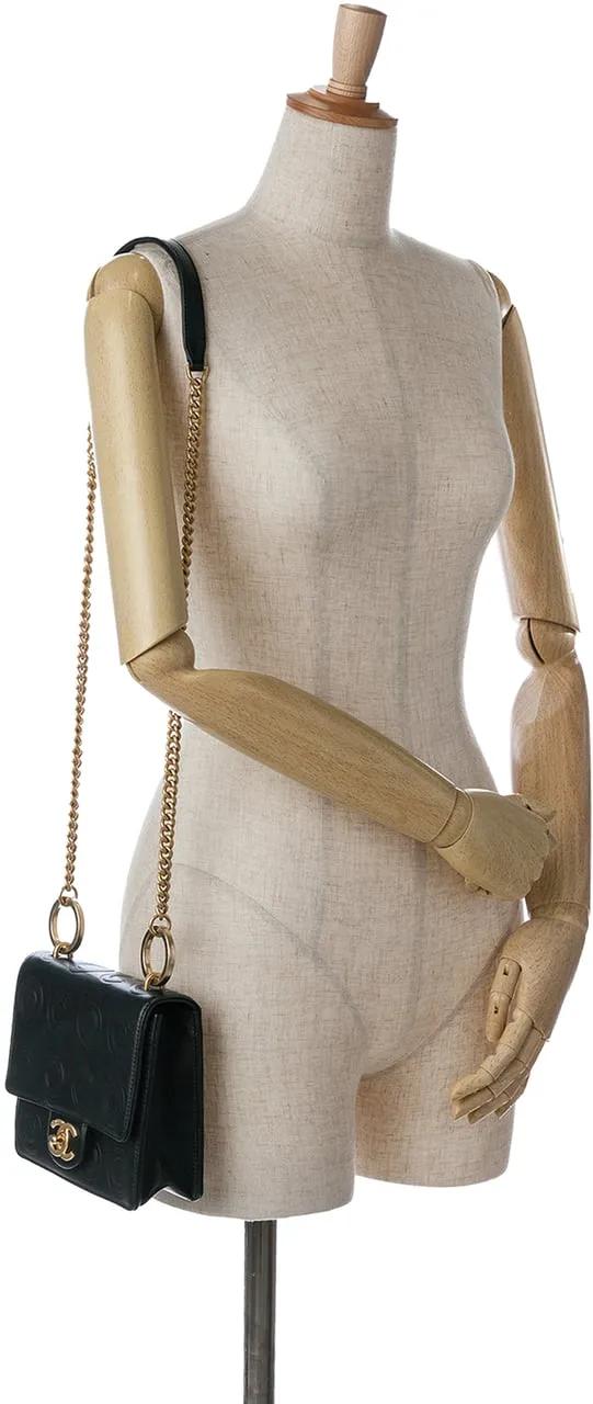 Thumbnail - Chanel Hobo Bags - 2019 Mini Square Calfskin Coco Embossed Flap - Gr. unisize - in Schwarz - für Damen