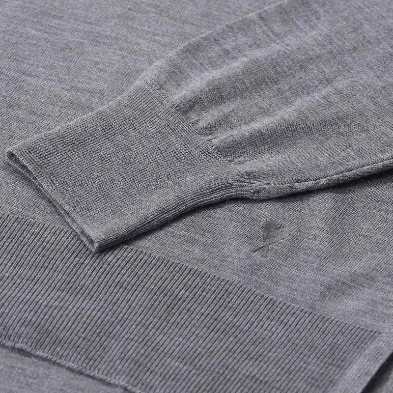 AMI Paris Pullover Pullover mit Wolle und Seide grau(Image 4)