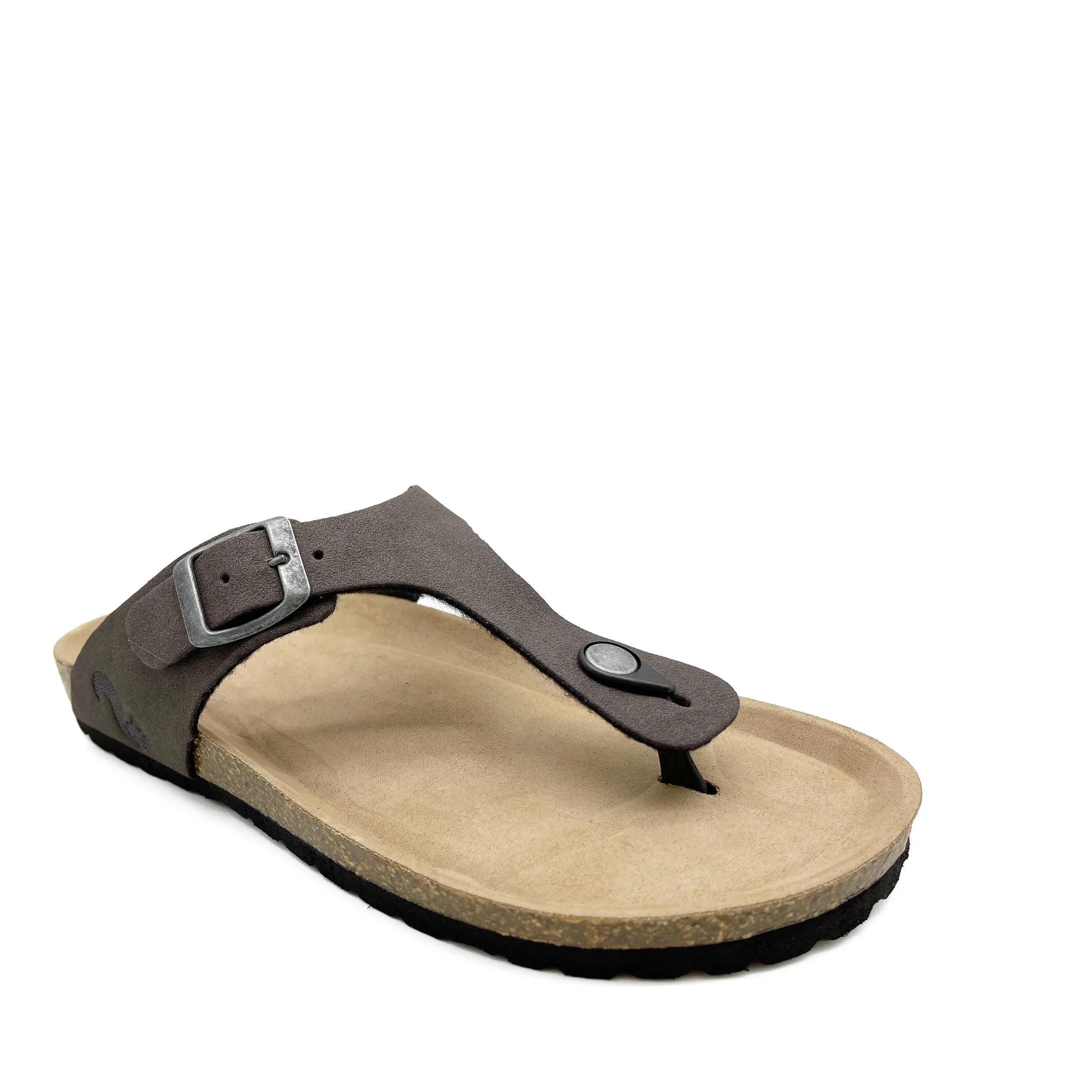 thies Sneakers - thies 1856 ® Eco Bio Thong Sandal vegan charcoal ( - Gr. 48 - in Braun - für Damen