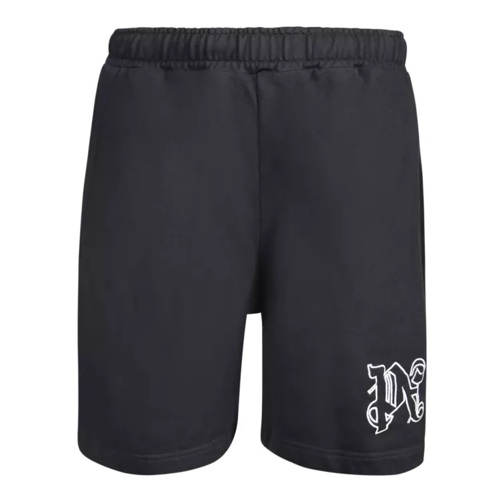 Palm Angels Monogram Black Sport Shorts Black Shorts